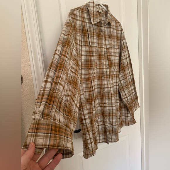 NWOT Listicle Oversized Plaid Button Down Shirt - Picture 3 of 6